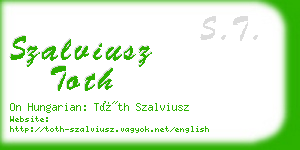 szalviusz toth business card